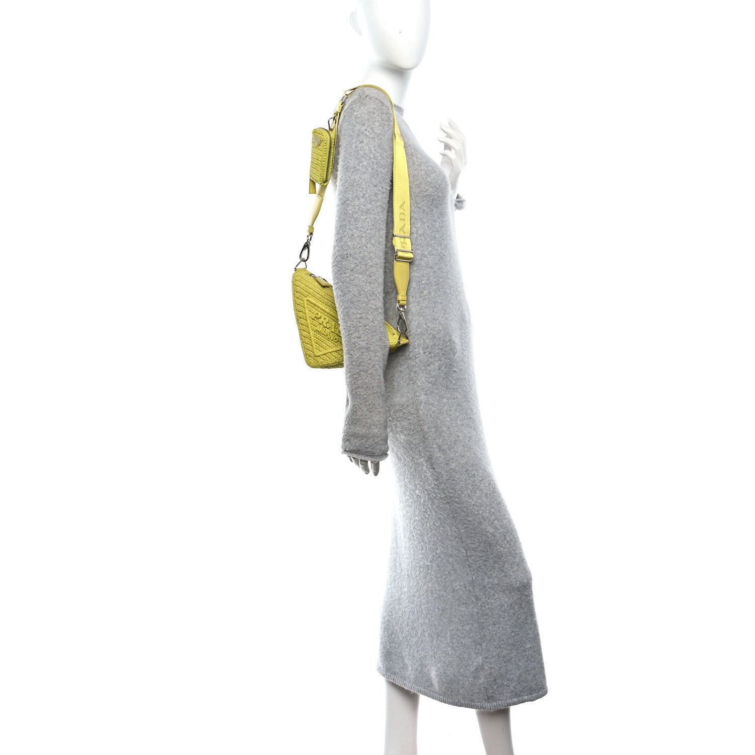 Yarn Raffia Effect Crochet Triangle Shoulder Bag Giallo - Image 2