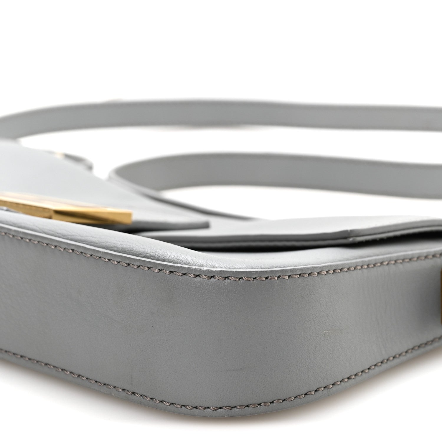 Vitello Flamingo Enamel Interchangeable Strap Baguette Grigio Chiaro Latte Tabacco - Image 11
