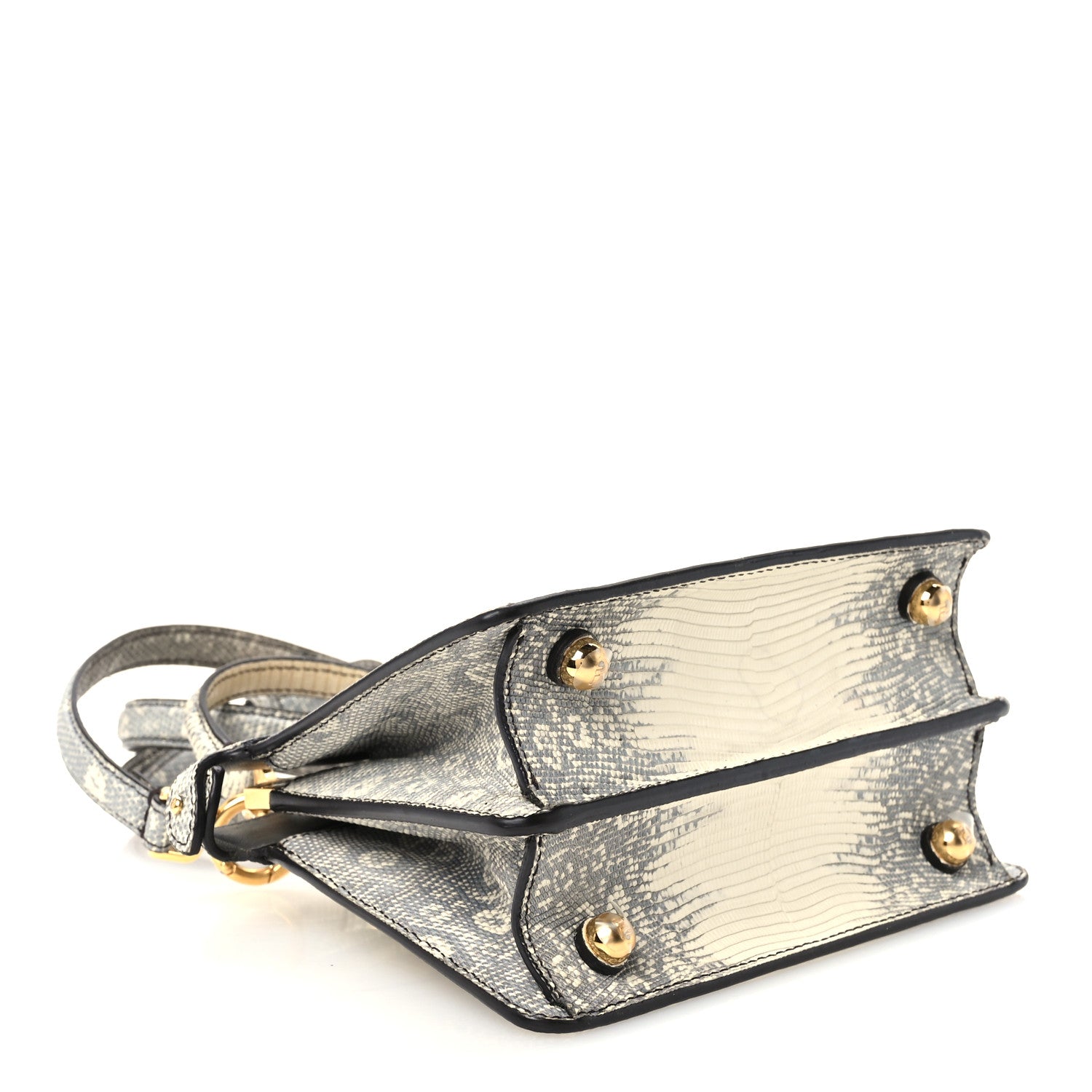 Lizard Togo Lucido Petite Peekaboo I SEE U Satchel Roccia - Image 4