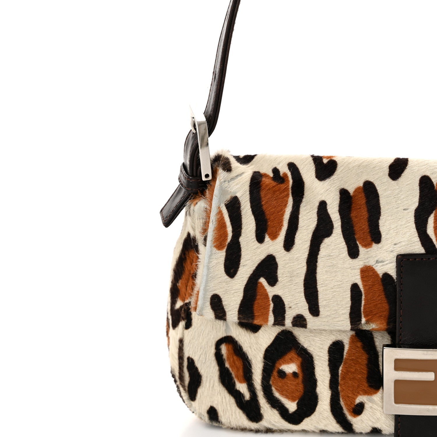Calf Hair Leopard Print Baguette Brown - Image 10