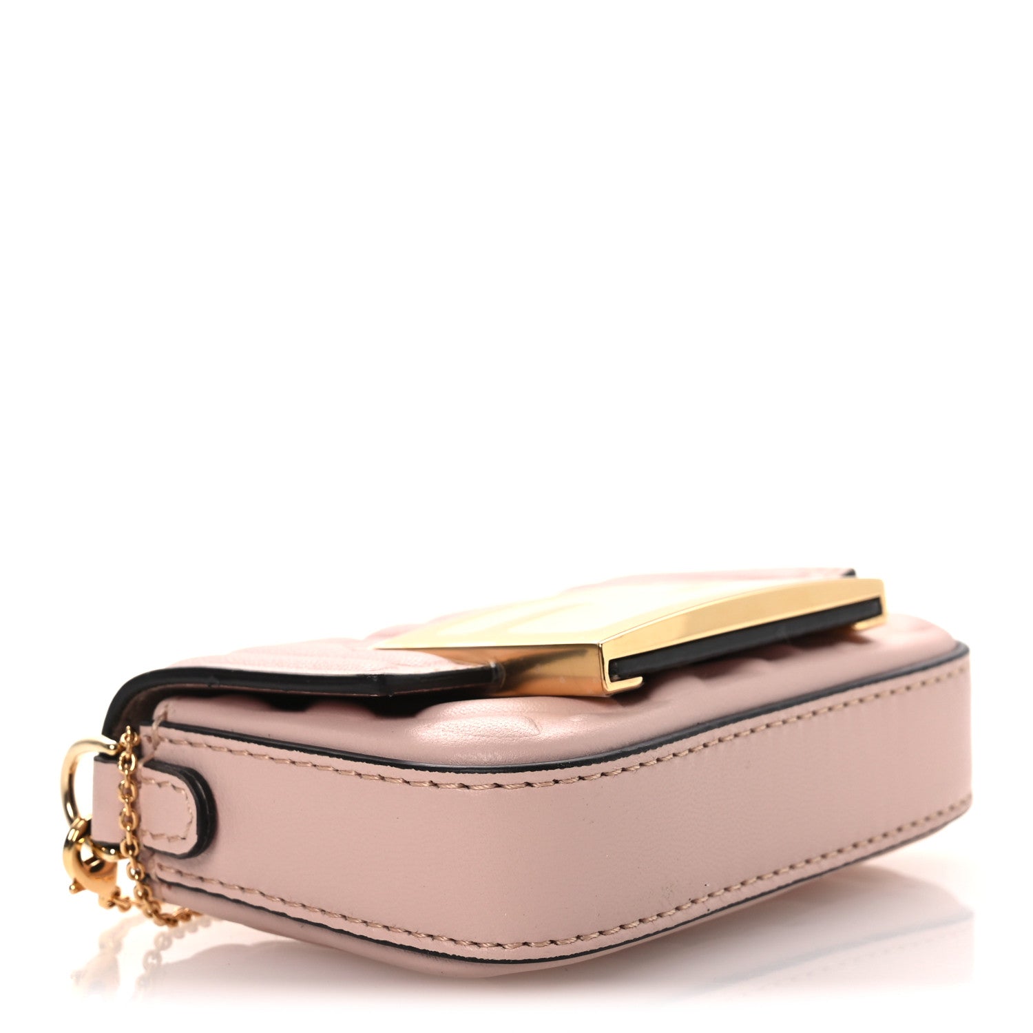 Nappa Matisse FF Embossed Nano Maxi Buckle Baguette Charm Rosa Quarzo - Image 4