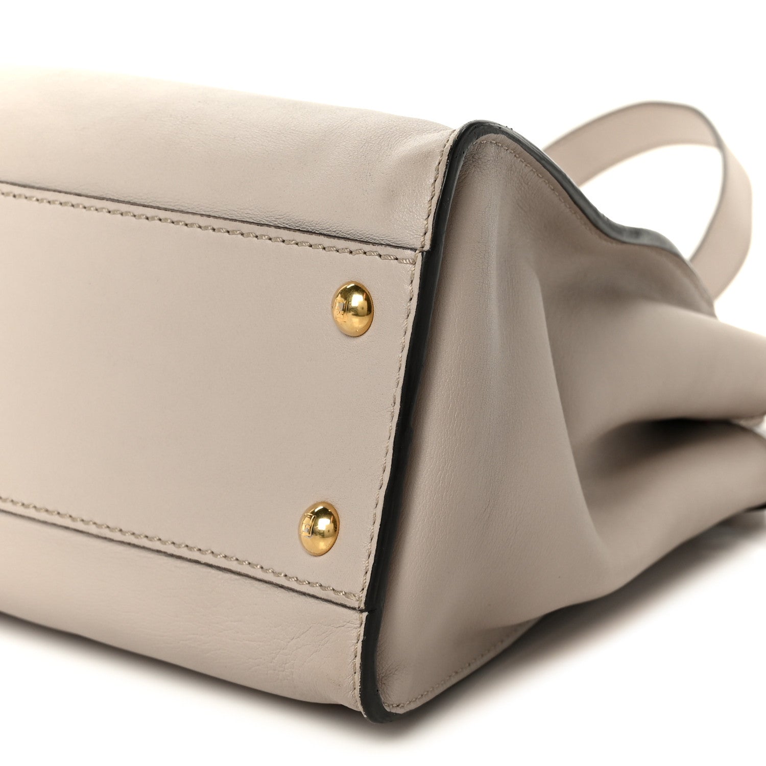 Vitello Seta Shiny Nappa Medium Peekaboo Iconic Satchel Grigio Polvere Magenta - Image 12