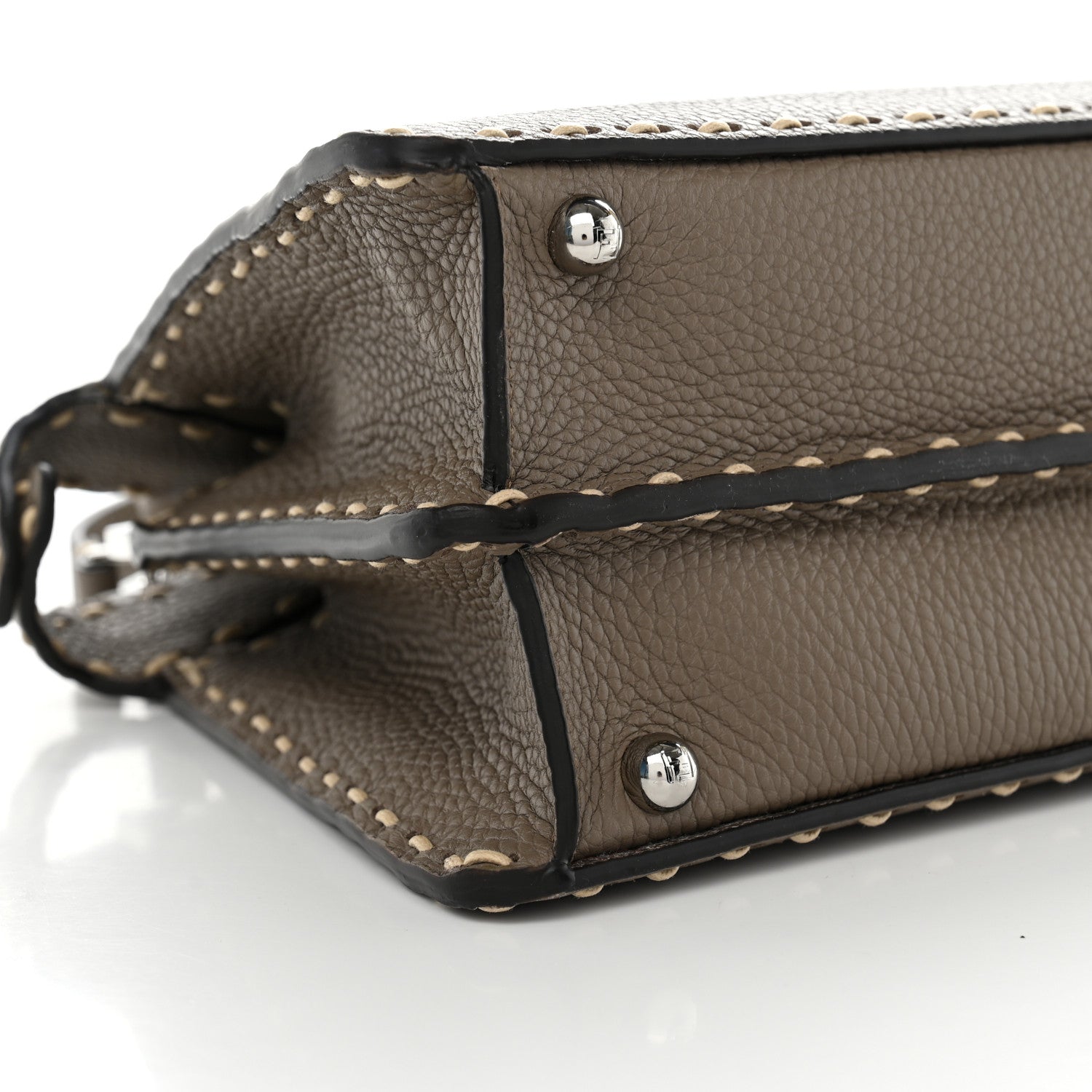 Vitello Granato Camoscio Selleria Macro Stitchings Small Peekaboo I SEE U Satchel Tartufo - Image 8