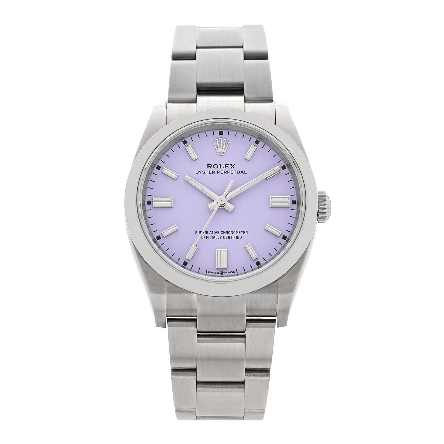 Stainless Steel 36mm Oyster Perpetual Watch Lavender 126000