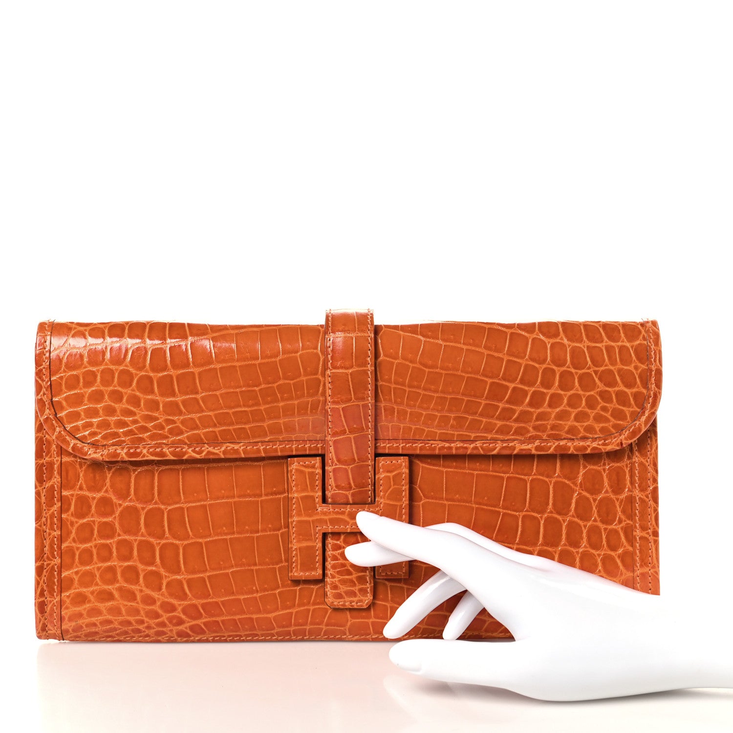 Shiny Niloticus Crocodile Jige Elan 29 Clutch Bougainvillea - Image 2