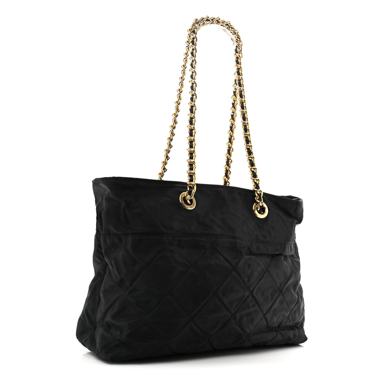 Nylon Tessuto Impuntu Quilted Tote Black - Image 3