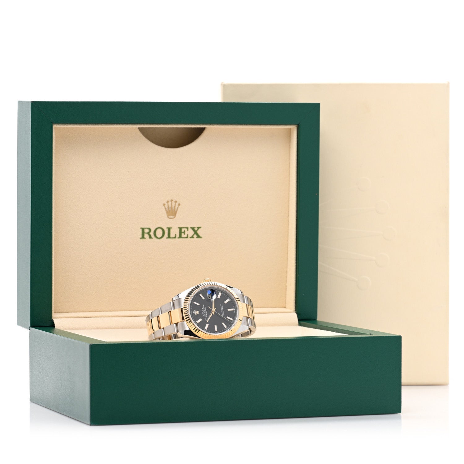Stainless Steel 18K Yellow Gold 41mm Oyster Perpetual Datejust Watch Black 126333 - Image 5