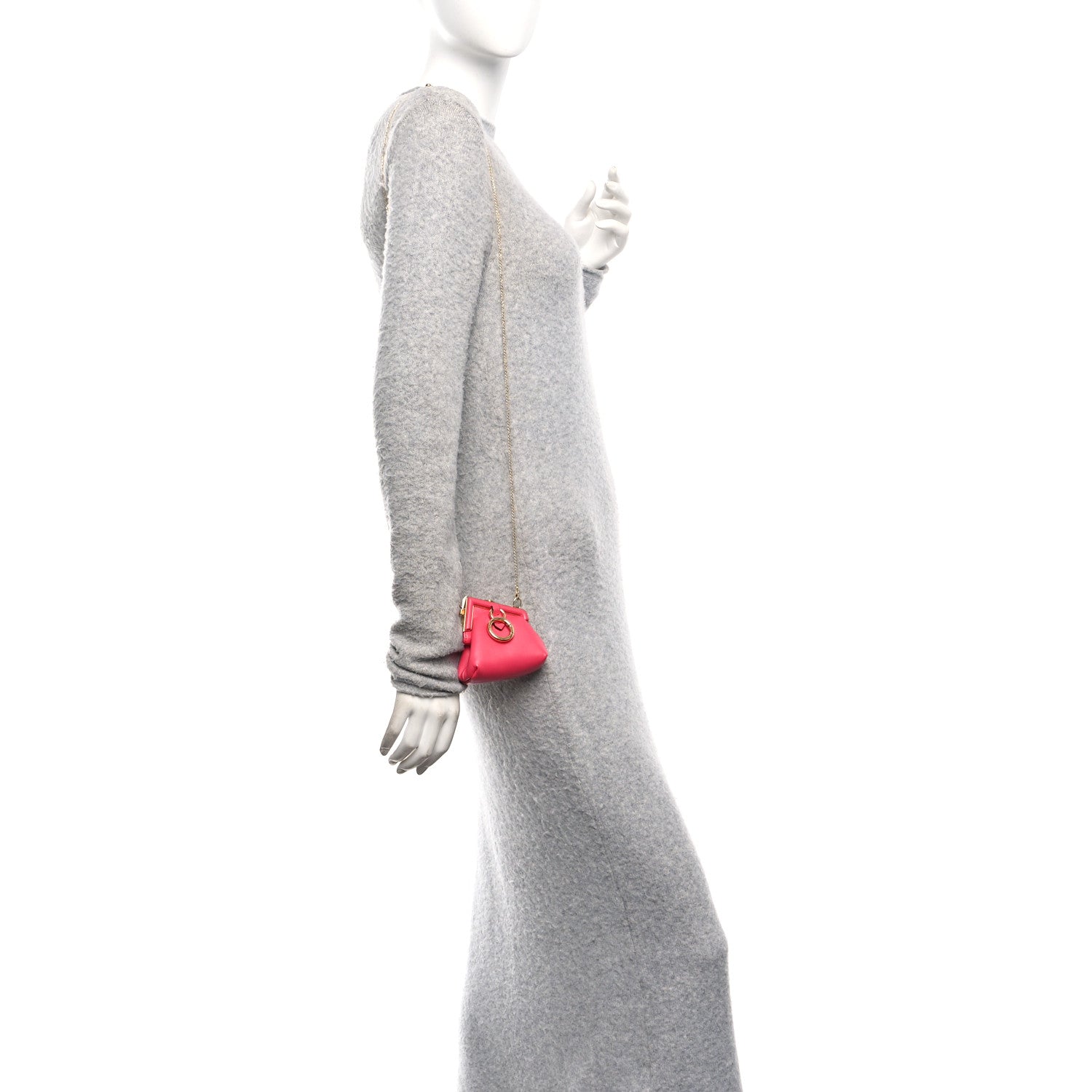 Shiny Nappa Nano Fendi First Bag Charm Lampone - Image 2