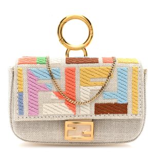 Kuban Canvas FF Embroidered Nano Baguette Charm Grezzo Multicolor