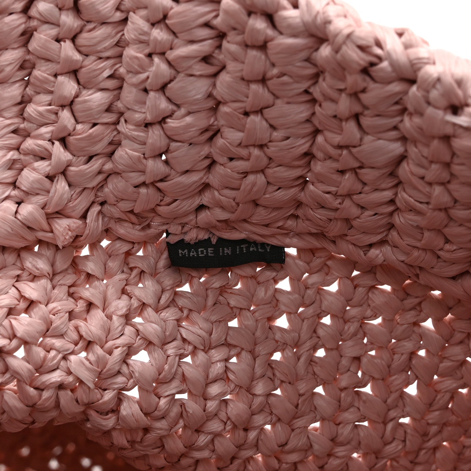 Yarn Raffia Effect Crochet Small Logo Tote Alabastro - Image 7