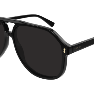 Gucci GG1042S Flat Top Aviator Unisex Sunglasses in Black