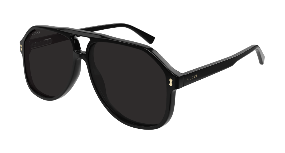 Gucci GG1042S Flat Top Aviator Unisex Sunglasses in Black