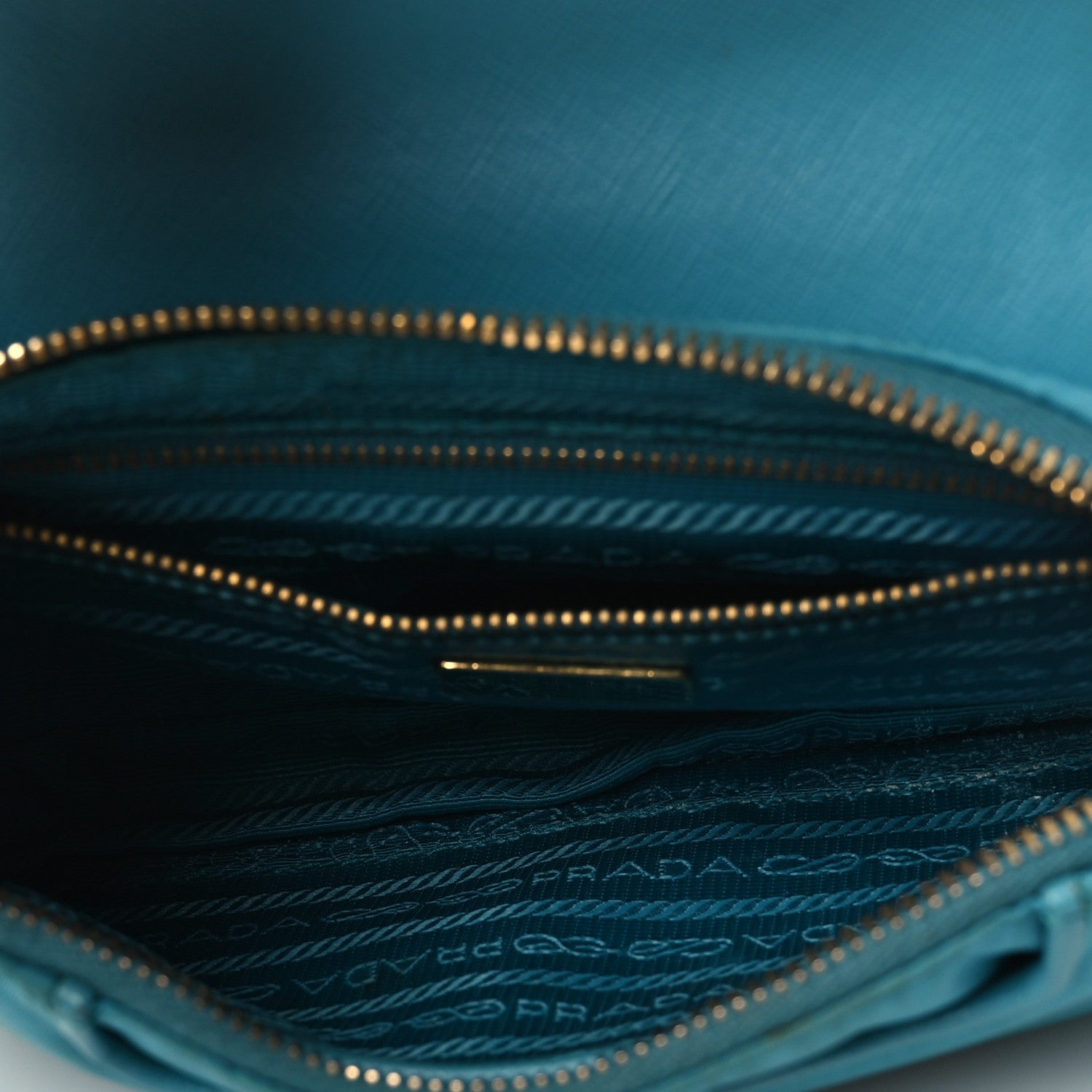 Tessuto Nylon Saffiano Crossbody Bag Turchese - Image 5