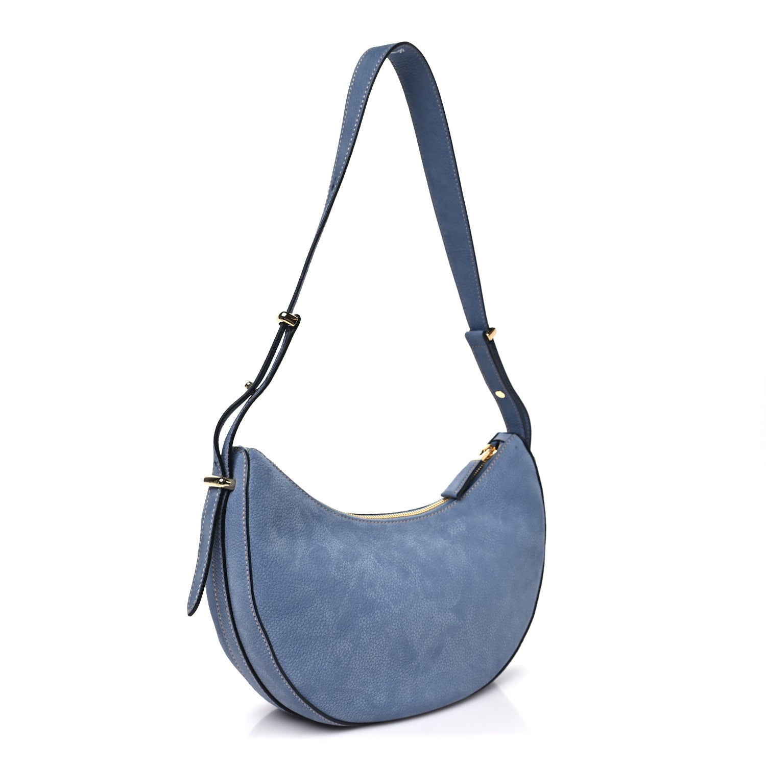 Nubuck Small Arque Shoulder Bag Aviation Blue - 图片 3