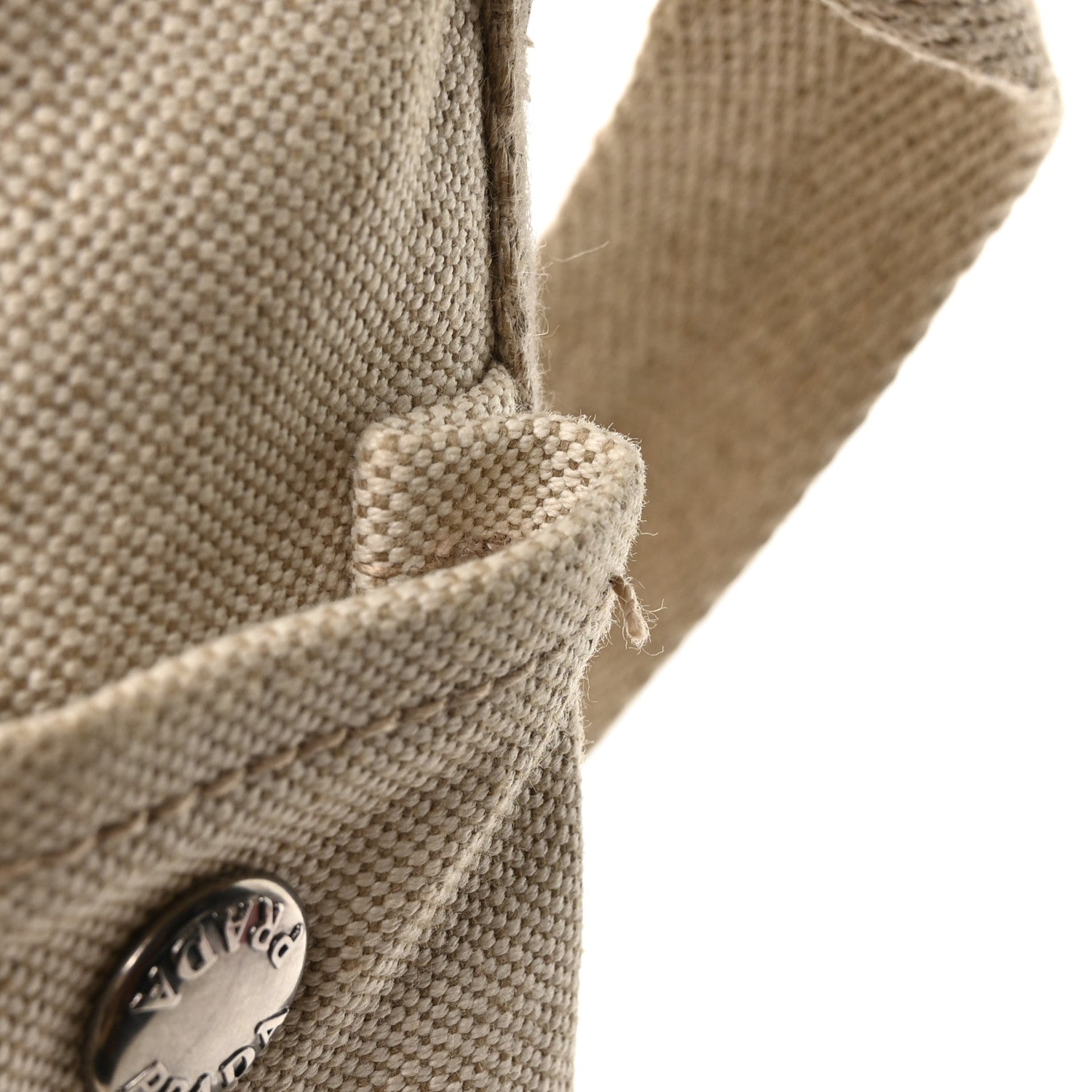 Canvas Calfskin Mini Route Bucket Bag Naturale - Image 11
