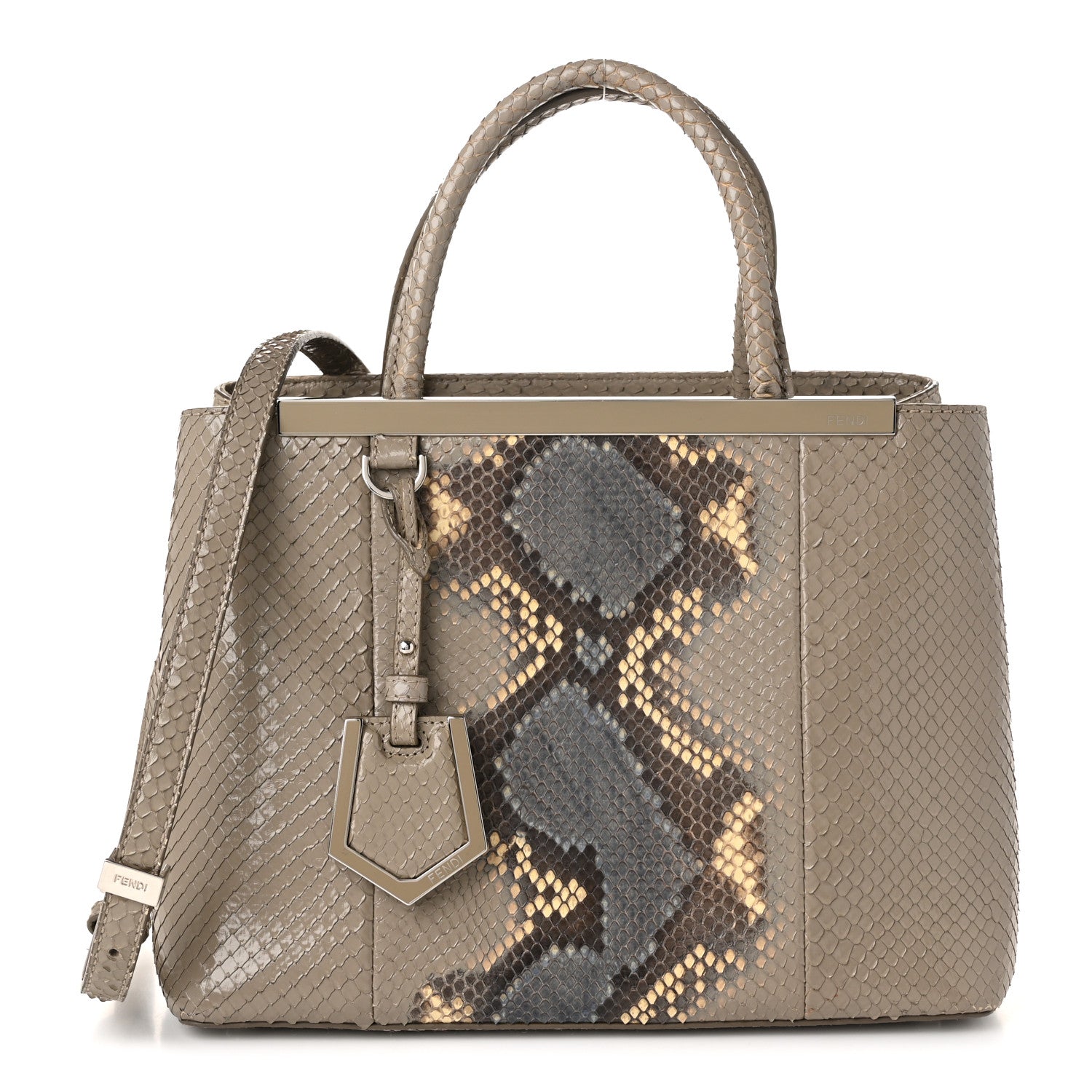 Snakeskin Petite 2Jours Tote Beige Multicolor