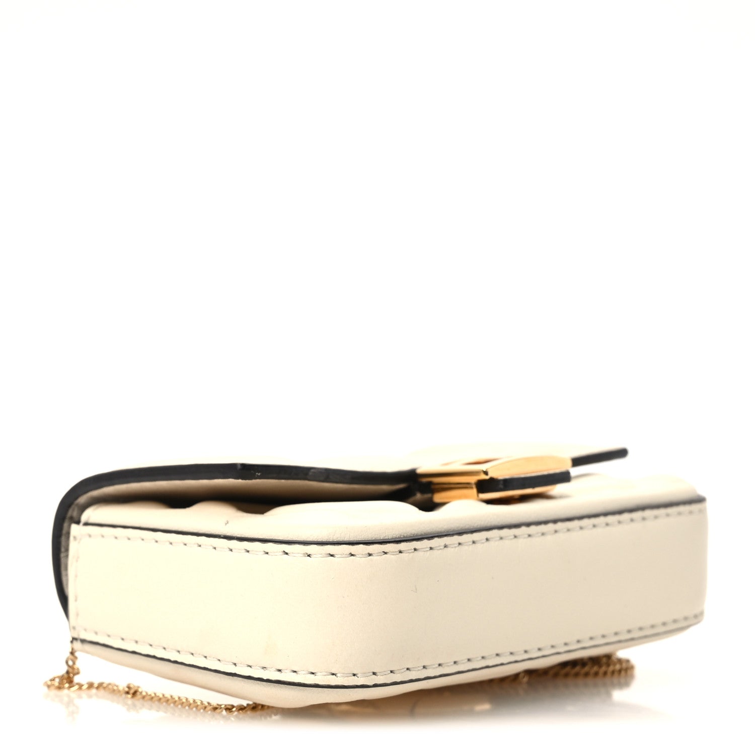 Nappa Matisse FF Embossed Nano Baguette Charm White - Image 3