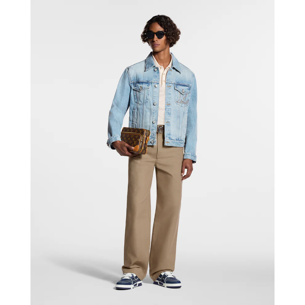 Louis Vuitton LV Trainer Indigo Blue Denim Sneakers with Swarovski Pearls - 图片 2