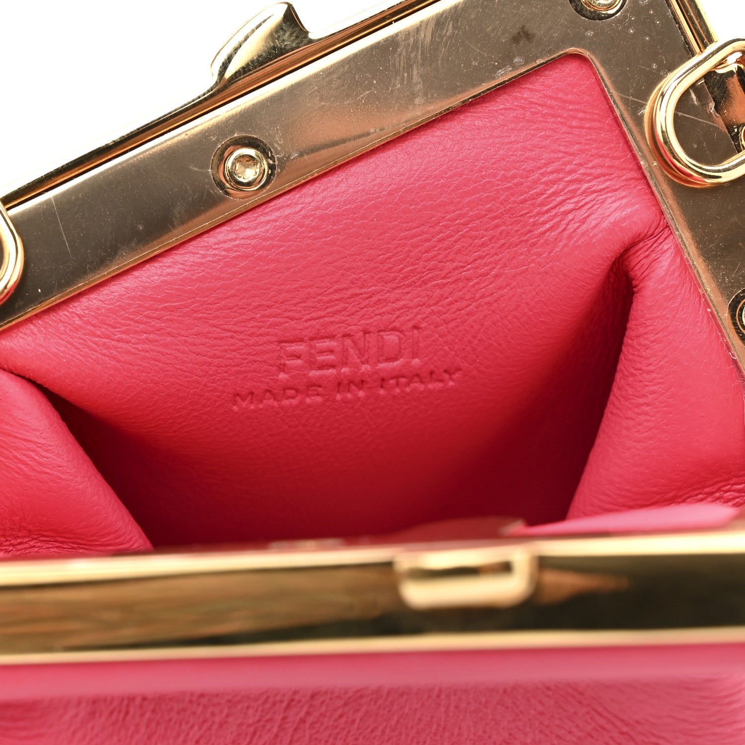 Shiny Nappa Nano Fendi First Bag Charm Lampone - Image 9