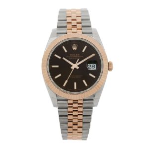 Stainless Steel 18K Everose Gold 41mm Oyster Perpetual Datejust Watch Chocolate 126331
