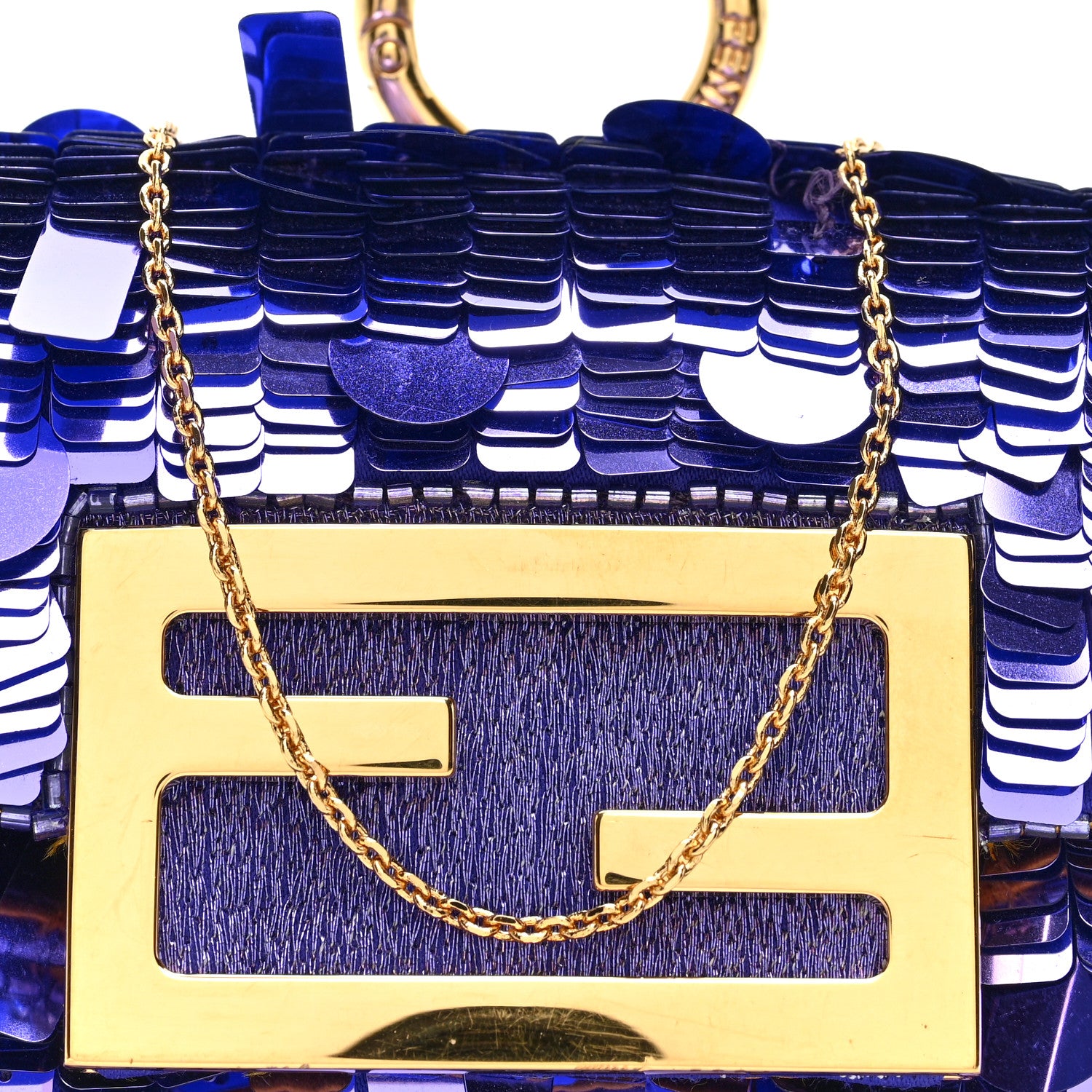 Sequin Paillettes Shiny Nappa Sex and the City Nano Maxi Buckle Baguette Charm Viola Purple - Image 8