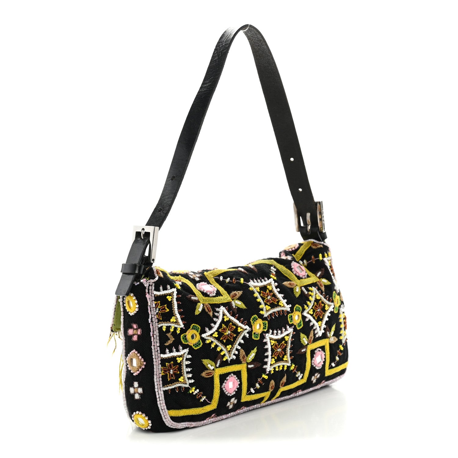 Canvas Beaded Baguette Black Multicolor - Image 3