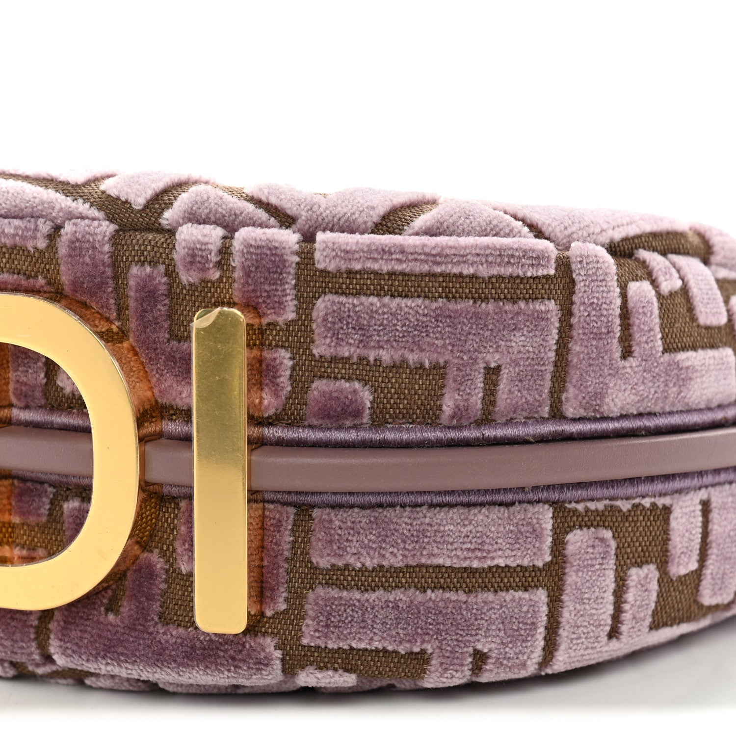 Velluto Jacquard F is Fendi Vitello Grace Mini Fendigraphy Hobo Bag Dusty Mauve - Image 10