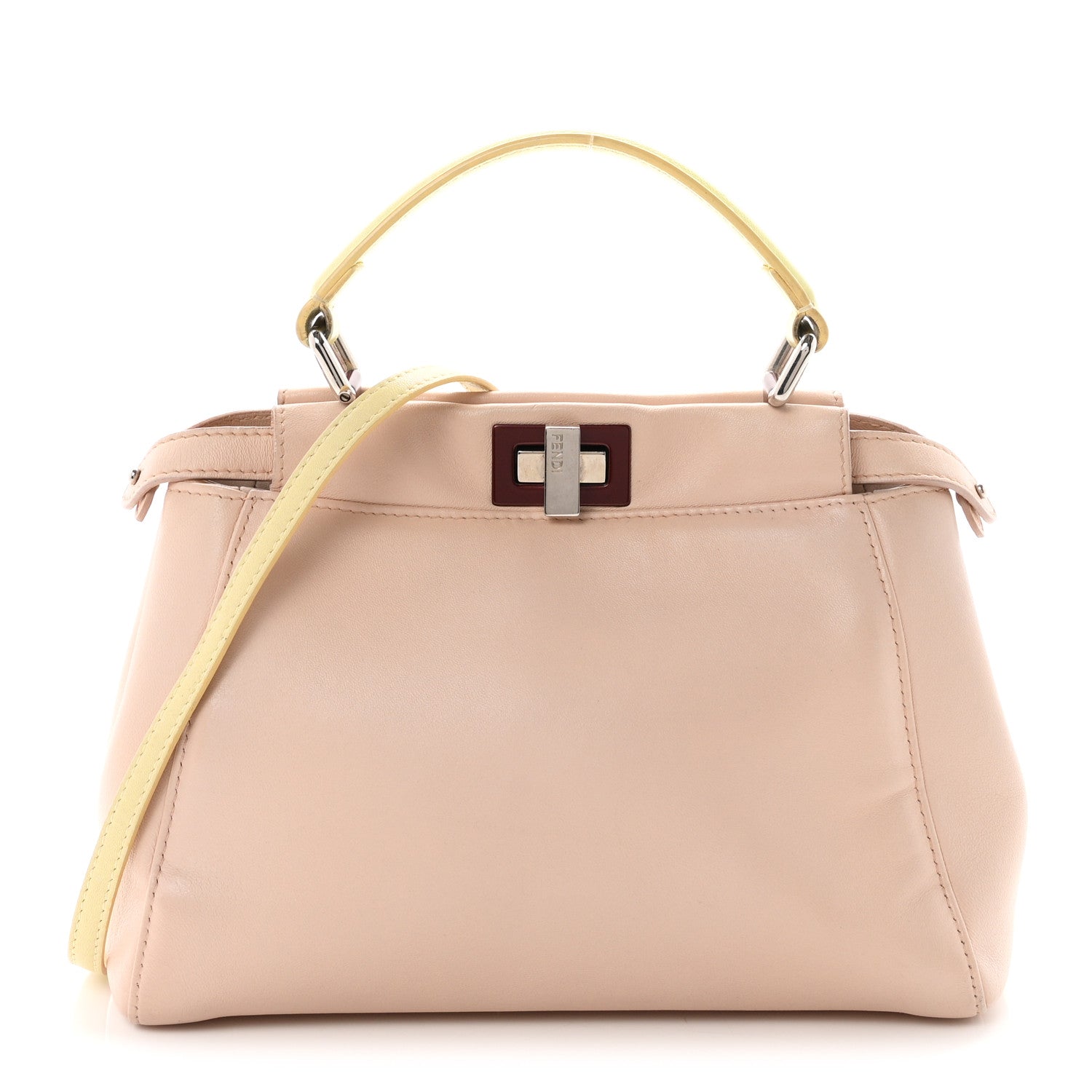 Nappa Colorblock Mini Peekaboo Iconic Satchel Plaster Banana Grigio Polvere