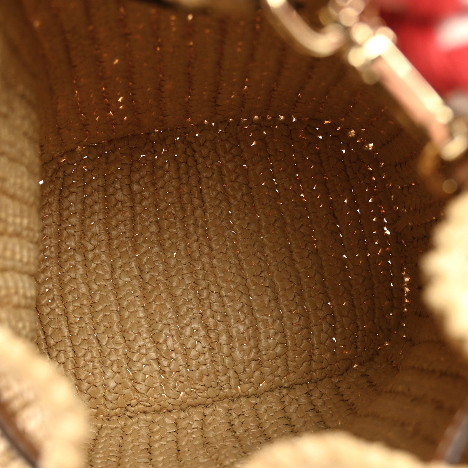 Yarn Raffia Effect Rope Crochet Small Bucket Bag Naturale - Image 5