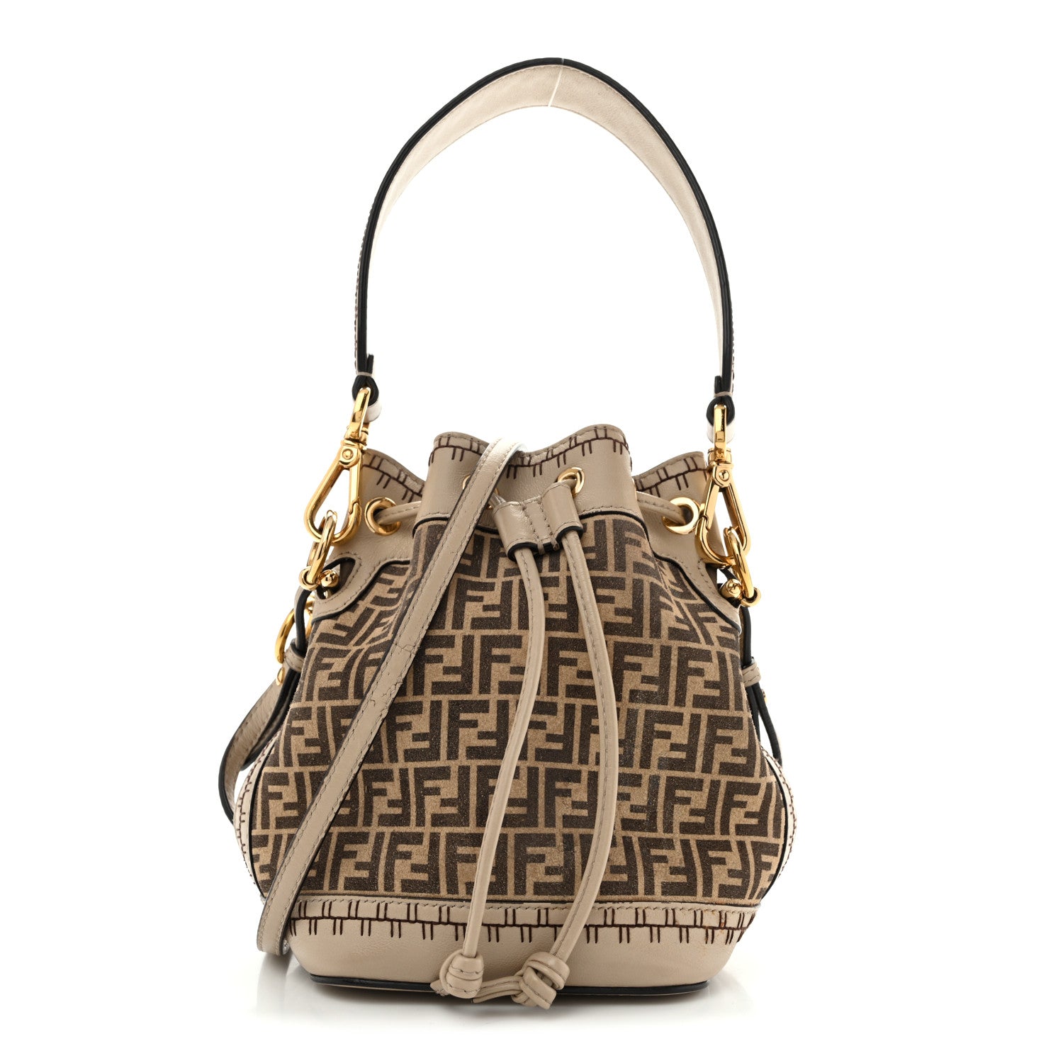 Suede Vitello Grace F is Fendi Micro FF Mini Mon Tresor Bucket Bag Nude Spring Maya