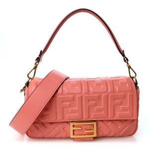 Nappa FF 1974 Embossed Baguette Rosa Pesca