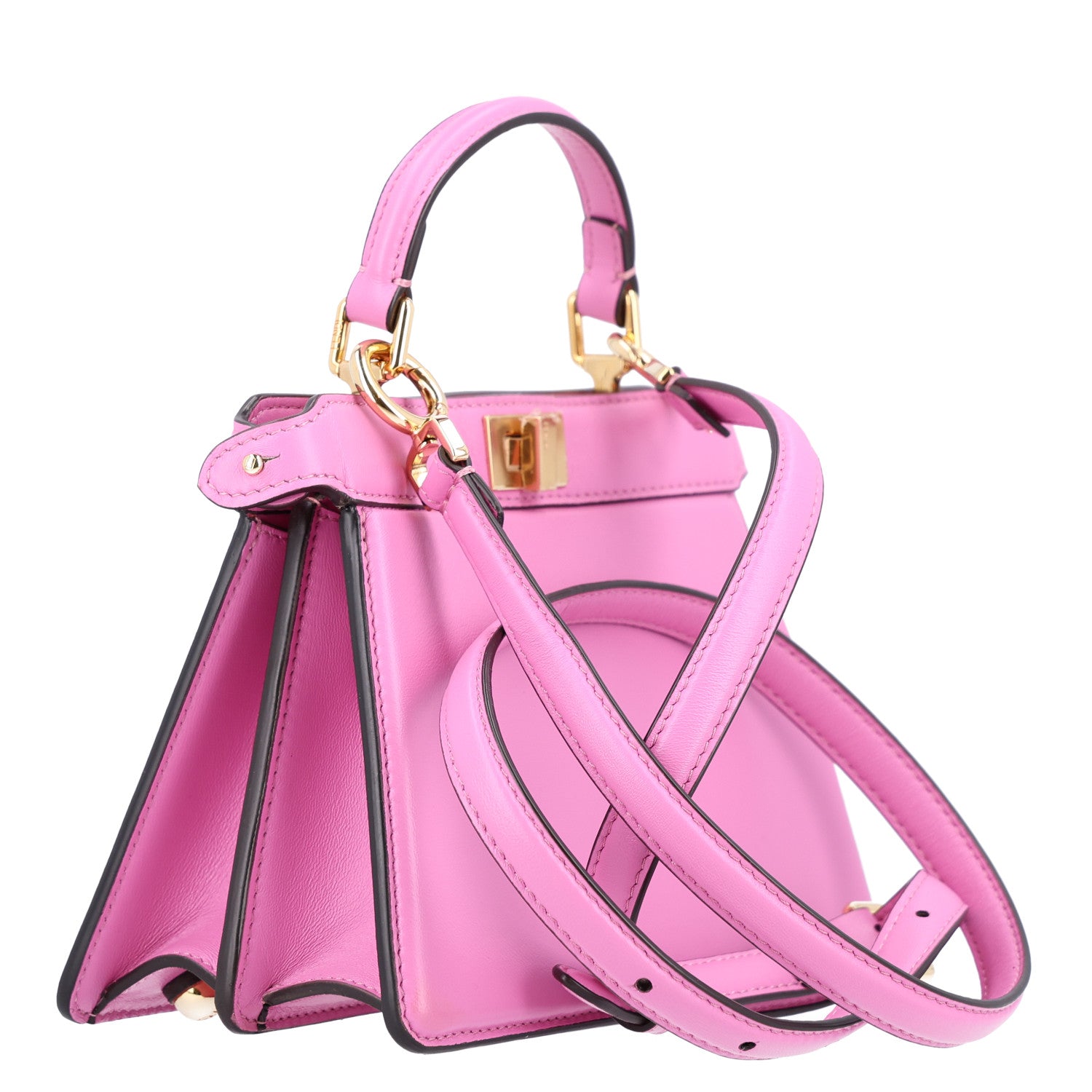 Shiny Nappa Petite Peekaboo I SEE U Satchel Rosa - Image 3
