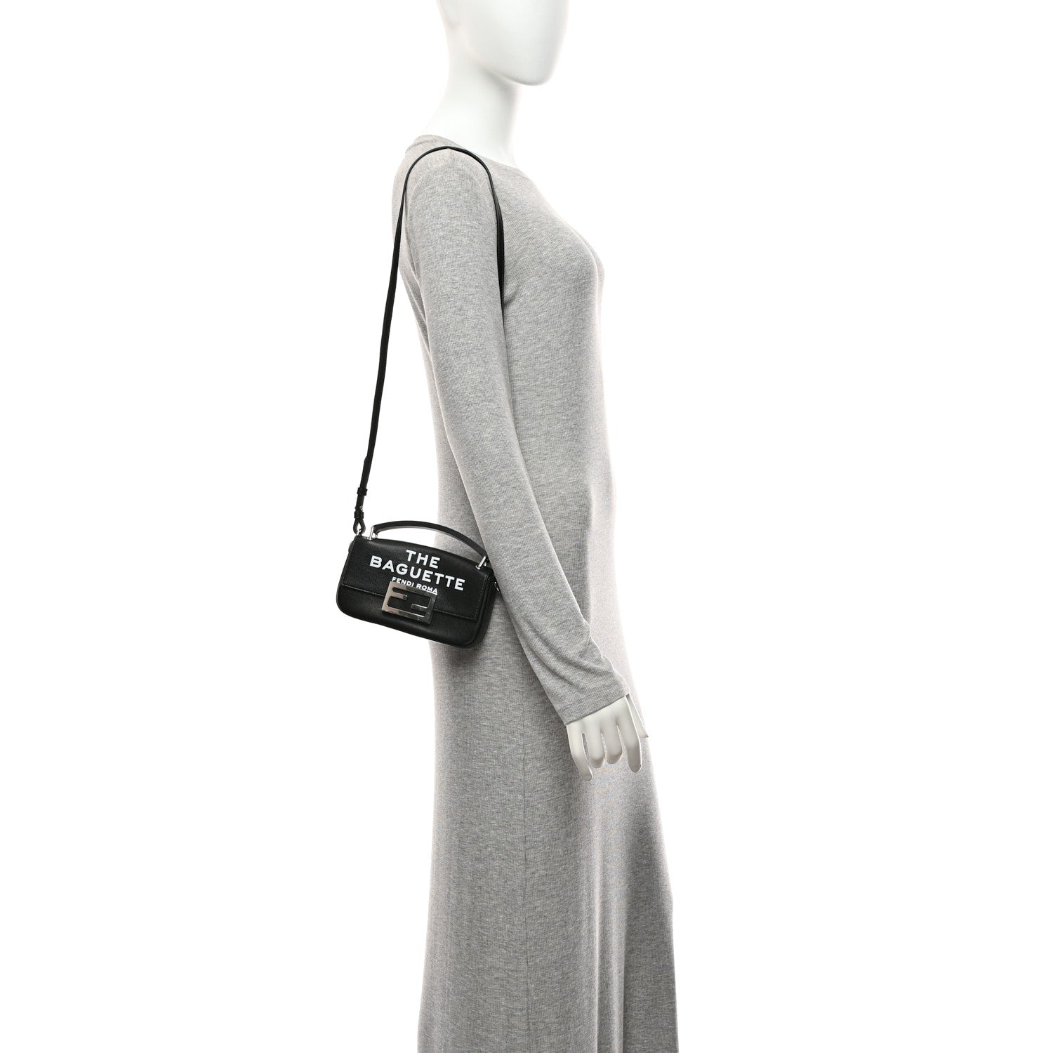 X MARC JACOBS Nappa Logo Phone Baguette Black - Image 2