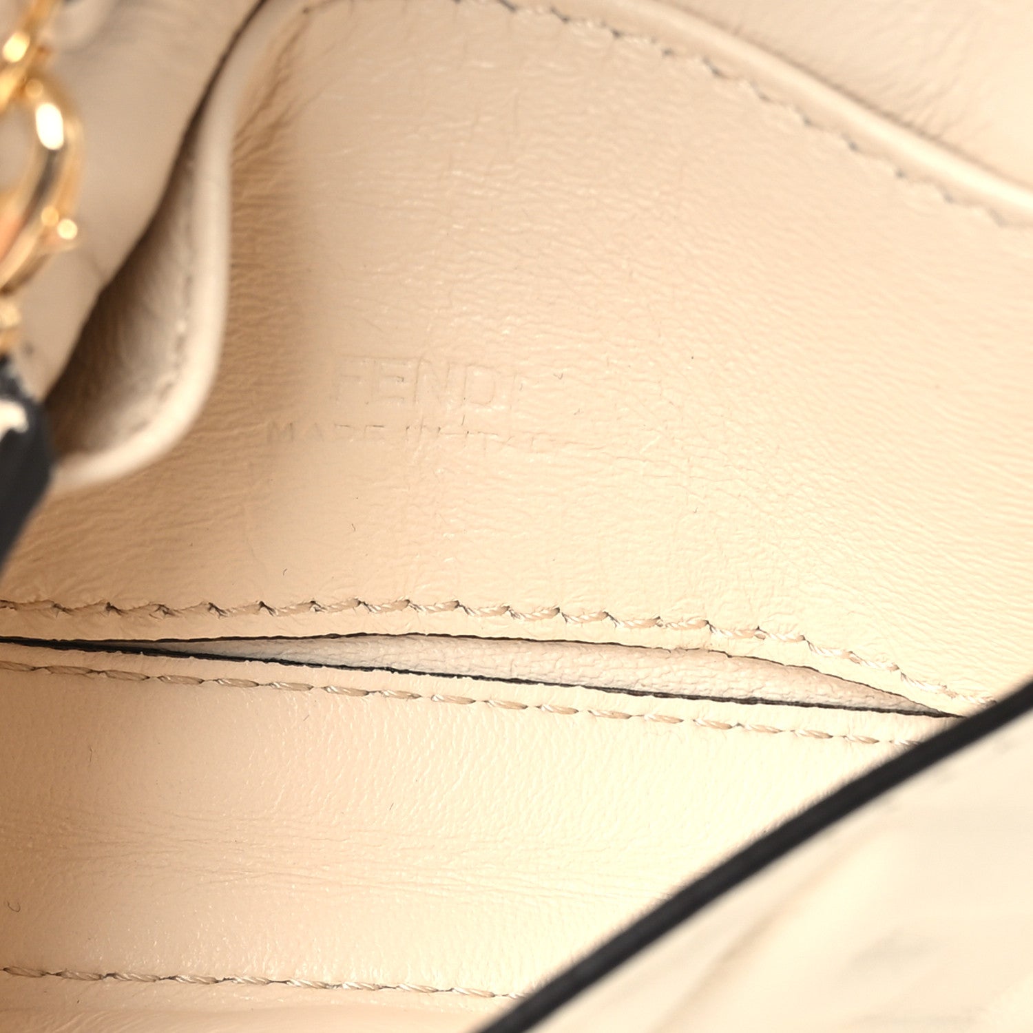 Nappa Matisse FF Embossed Nano Baguette Charm White - Image 4