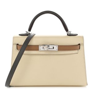 Epsom Tri-Color Mini Kelly Sellier 20 Craie Biscuit Gris Meyer