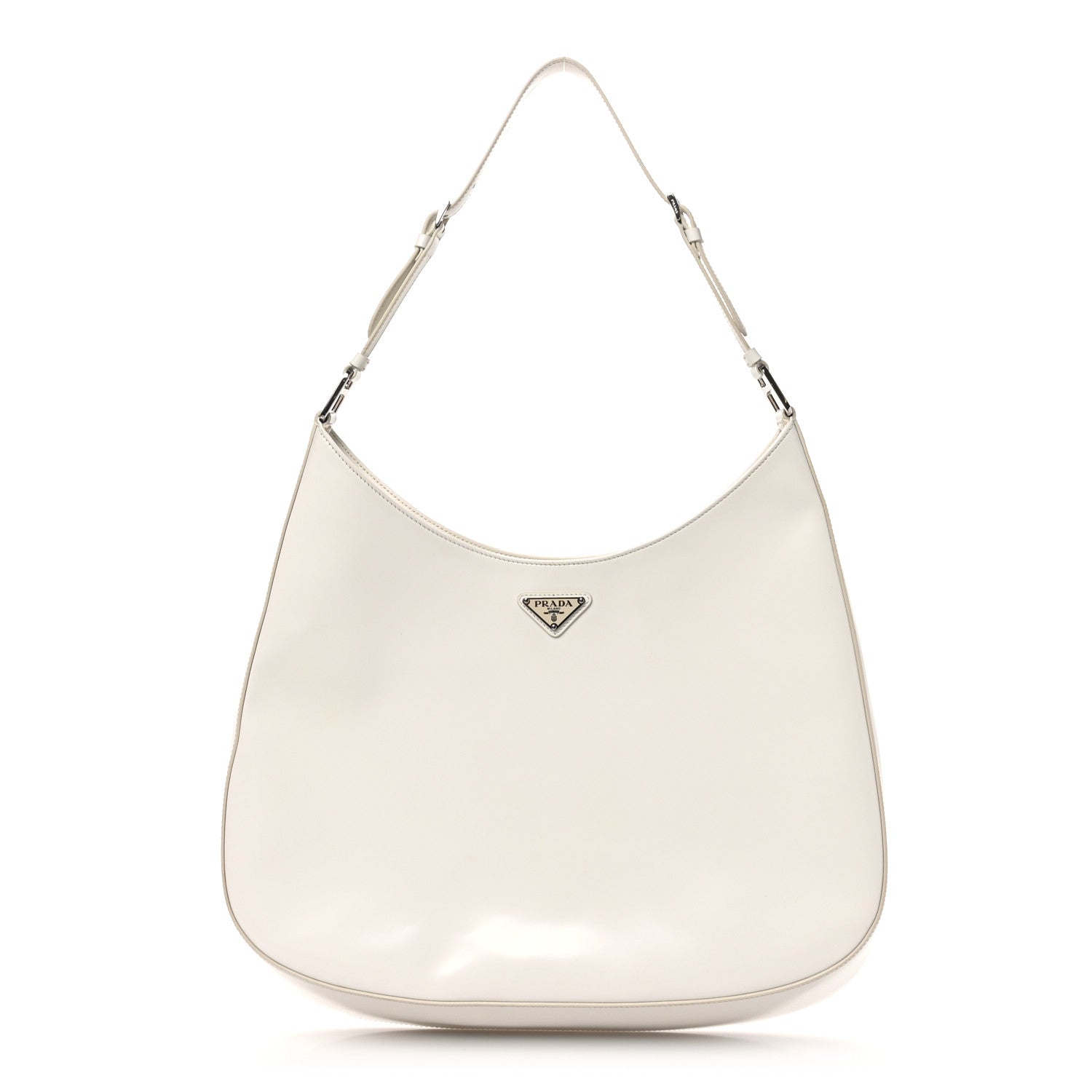 Spazzolato Maxi Cleo Adjustable Strap Shoulder Bag White