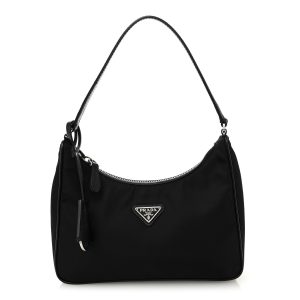 Tessuto Nylon Saffiano Mini Re-Edition 2005 Bag Black