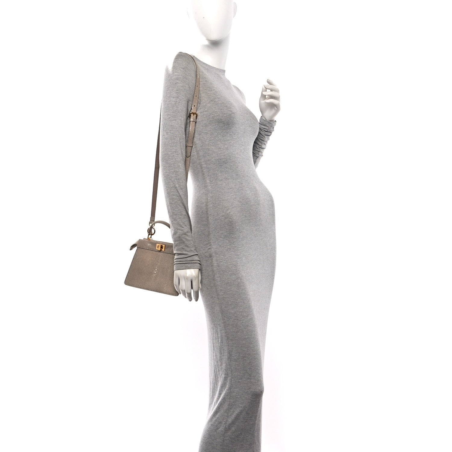 Stingray Shiny Nappa Petite Peekaboo I SEE U Satchel Tortora - Image 2