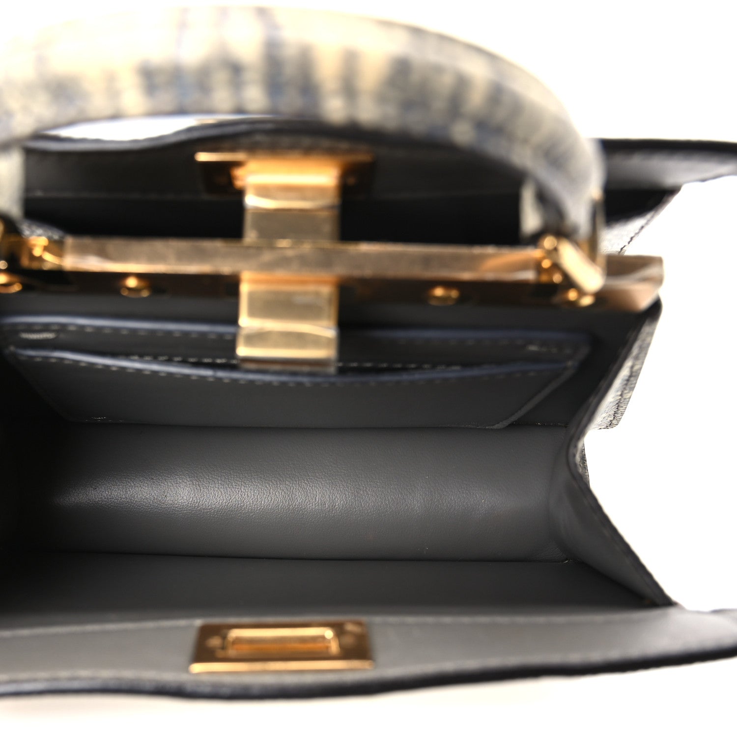 Lizard Togo Lucido Petite Peekaboo I SEE U Satchel Roccia - Image 5