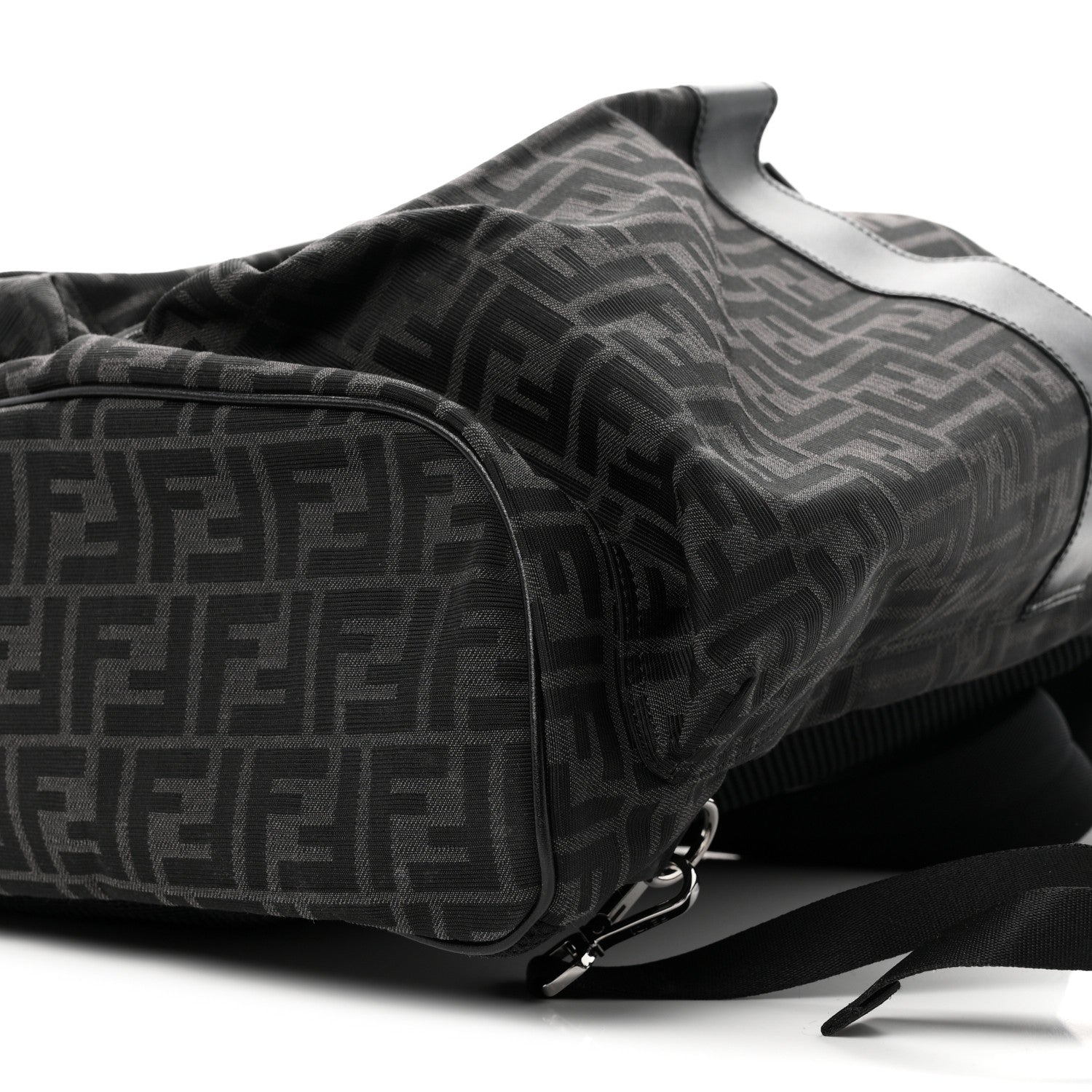 Recycled Fabric Jacquard Vitello Grace FF 1974 Large Fendi Strike Backpack Asfalto - Image 10