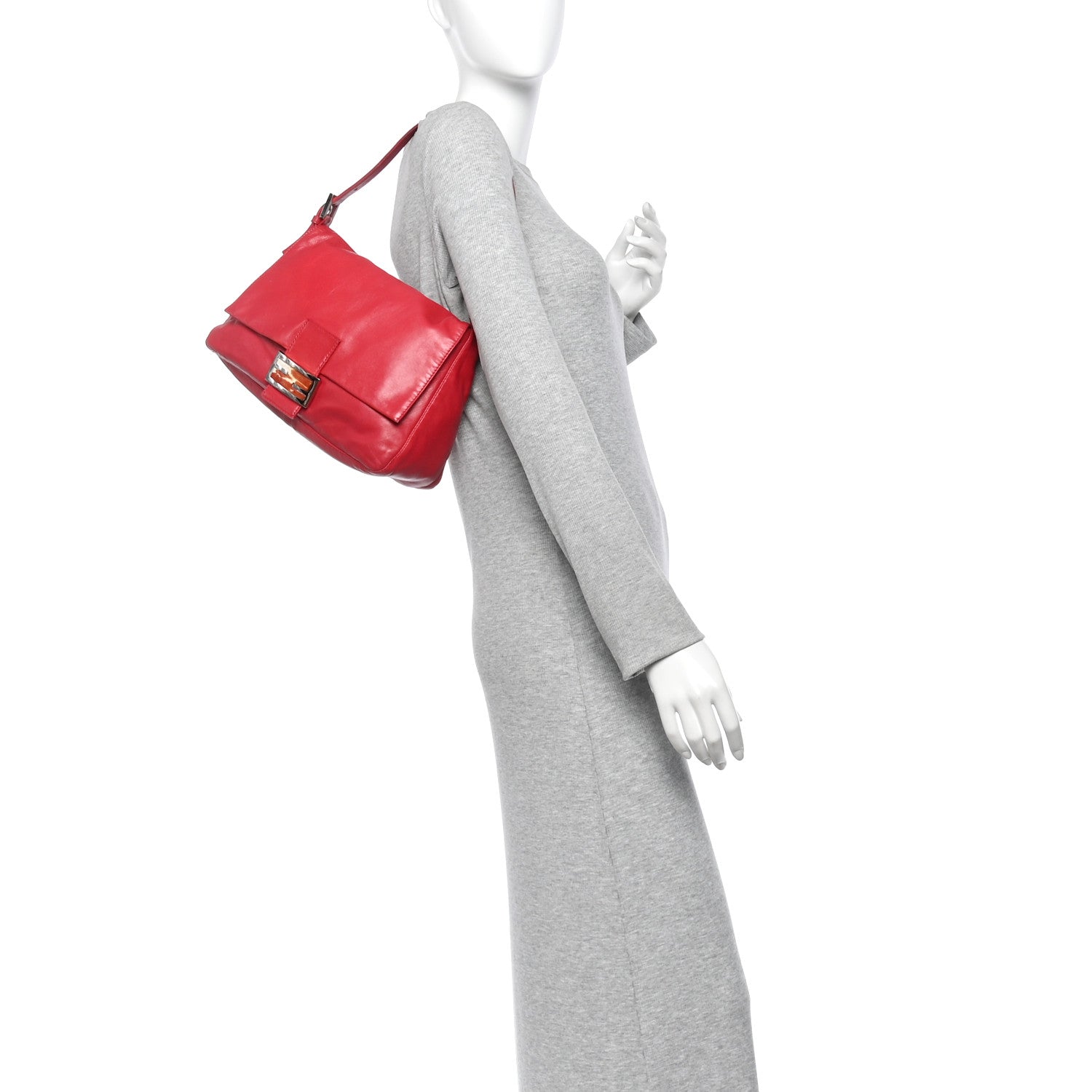 Calfskin Mama Baguette Red - Image 2