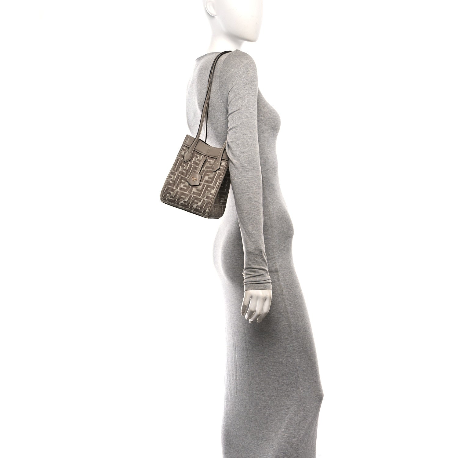 Fabric Jacquard Vitello Grace FF 1974 Mini Fendi Origami Dove White Dove - Image 2