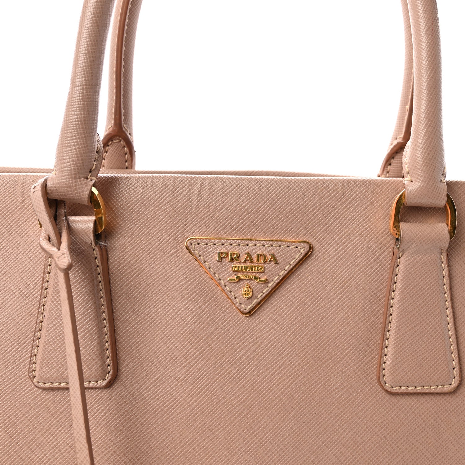 Saffiano Soft Calfskin Double Handle Satchel Cipria - Image 7