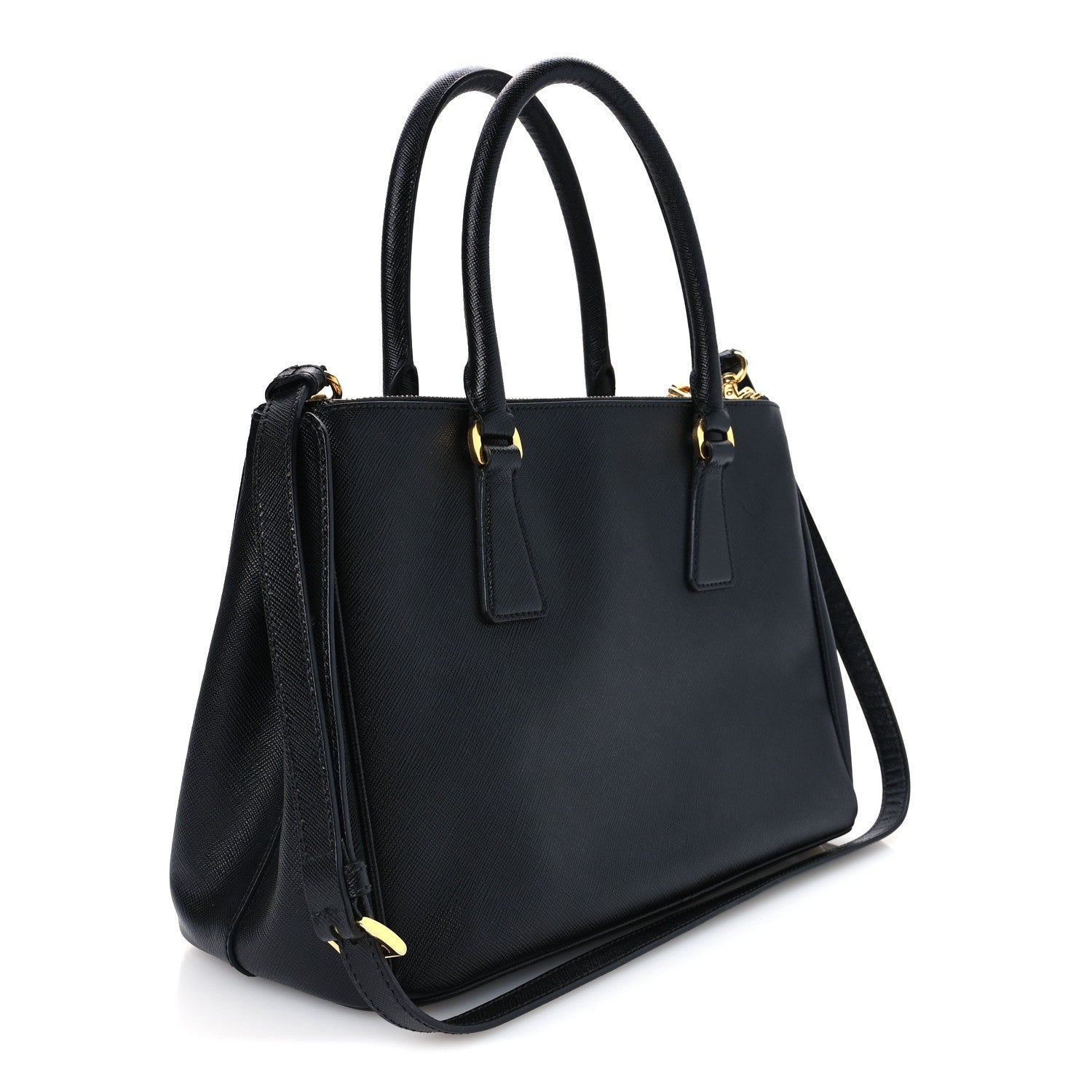 Saffiano Small Galleria Double Zip Tote Black - Image 3