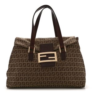 Zucchino Vitello Shoulder Bag Mogano Panna Bruciato