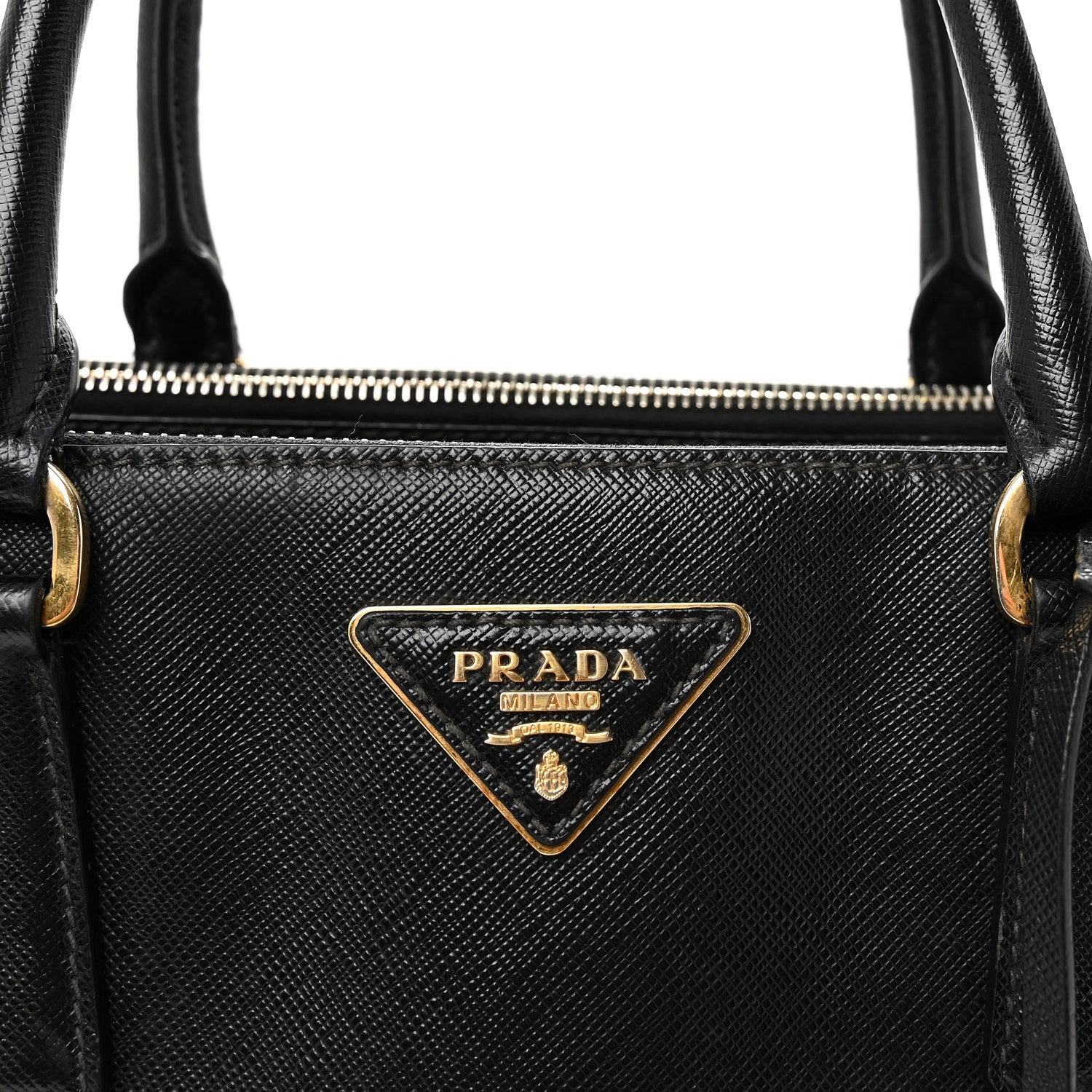 Saffiano Large Galleria Double Zip Tote Black - Image 7