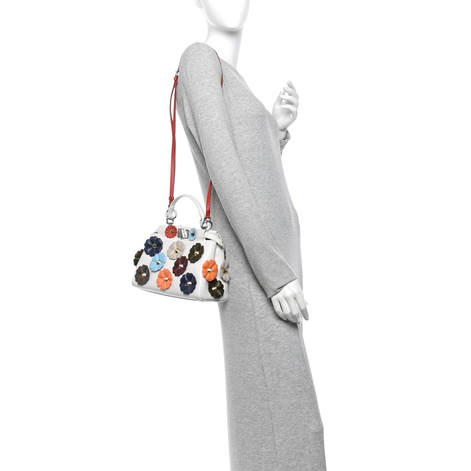 Nappa Flowerland Mini Peekaboo Iconic Satchel White Ice Multicolor - Image 2