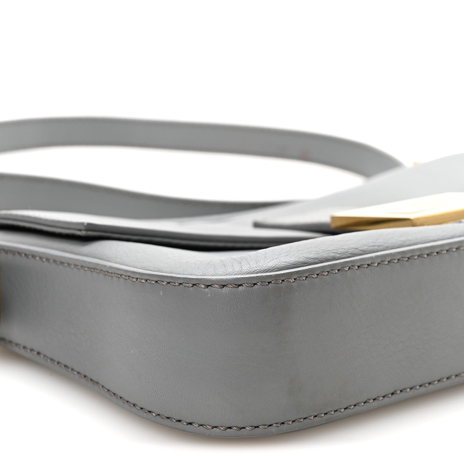 Vitello Flamingo Enamel Interchangeable Strap Baguette Grigio Chiaro Latte Tabacco - Image 10