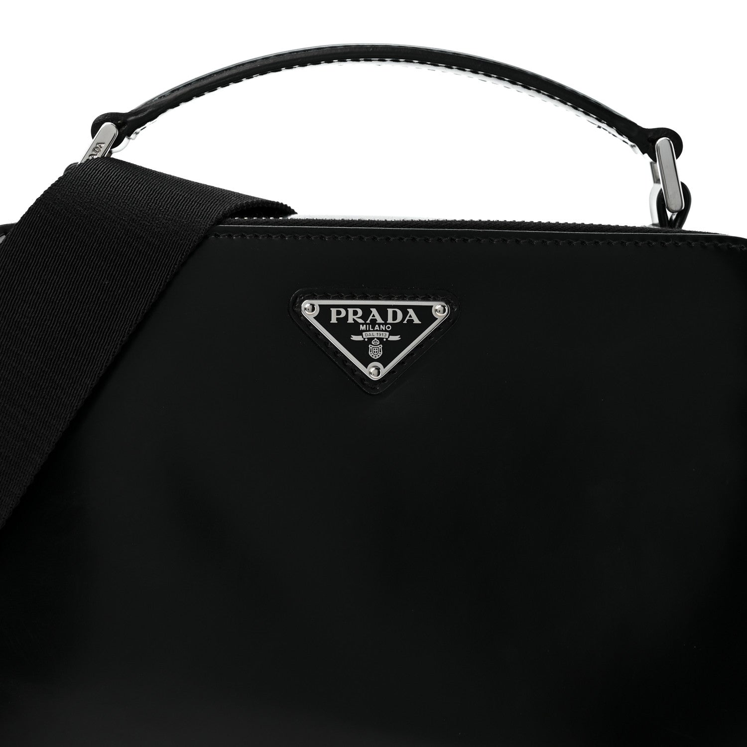 Spazzolato Medium Brique Crossbody Bag Black - Image 8