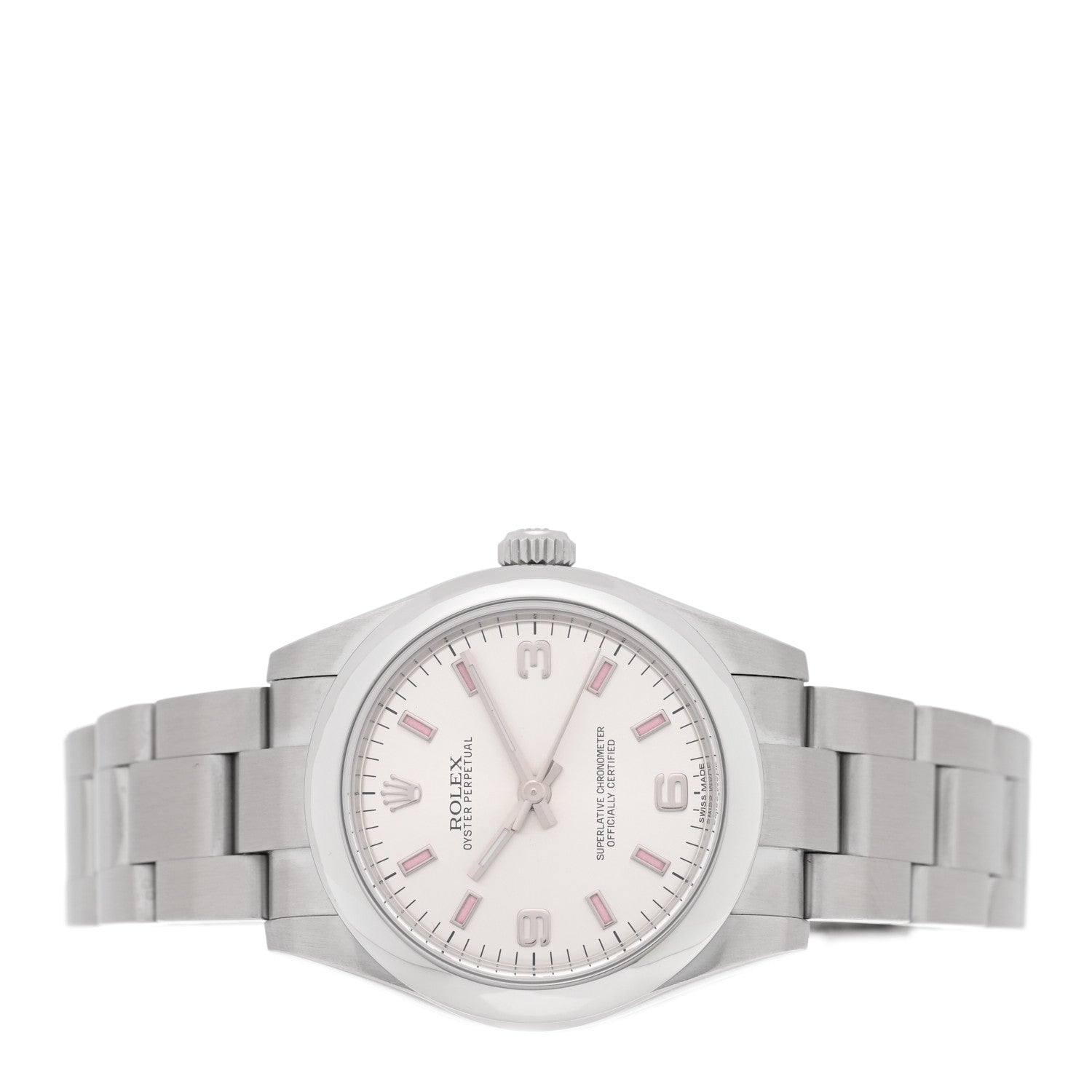 Stainless Steel 31mm Oyster Perpetual Watch Pink Index 177200 - Image 2
